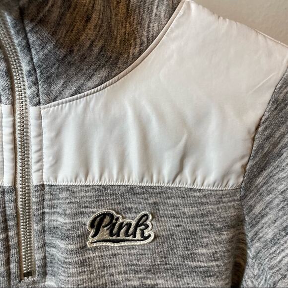 PINK Victoria’s Secret Gray 1/2 Zip Sweatshirt XS Womens Love Pink - Picture 4 of 6